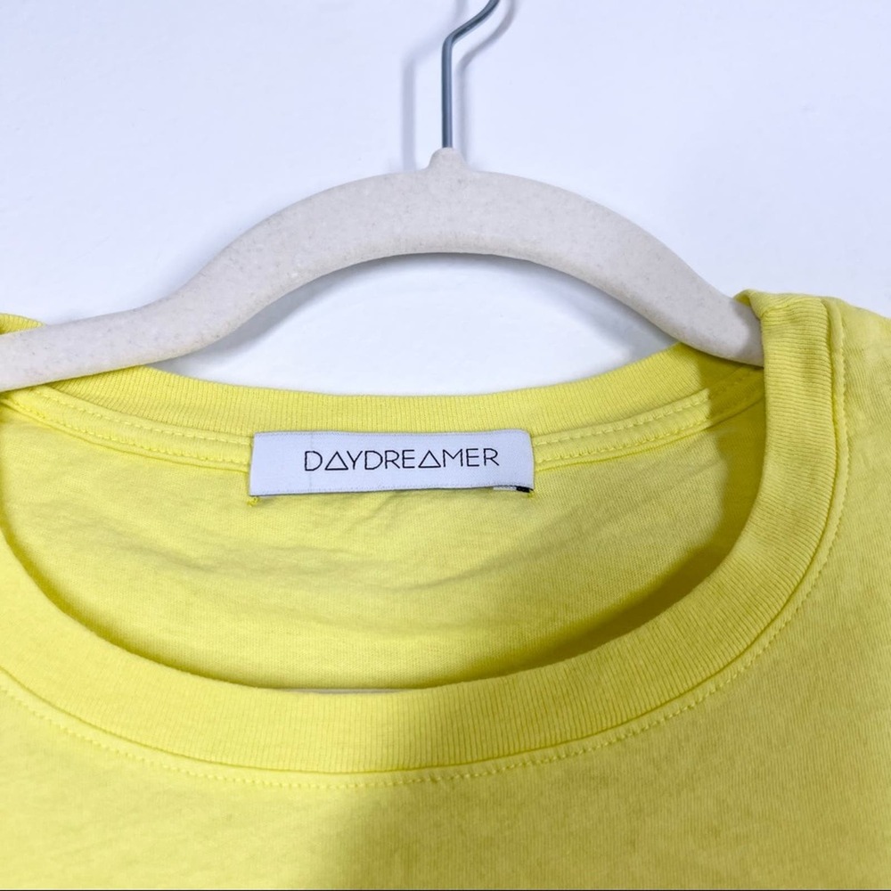 DAYDREAMER NWOT Rolling Stones 1978 Boyfriend Band Tee Neon Yellow Oversized - Picture 5 of 10